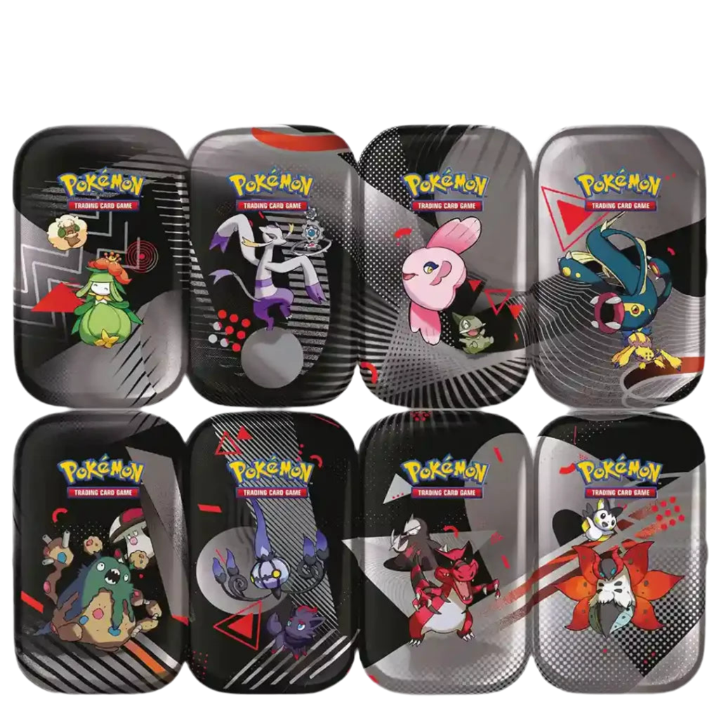 Pokémon Schwarze Blitze Weiße Flammen Mini Tin (ZUFÄLLIG) Karmesin & Purpur OVP