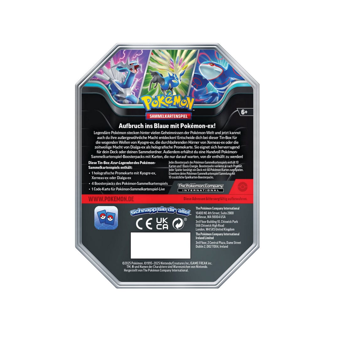 Pokémon Azur-Legenden Tin Box 2025 (Deutsch)