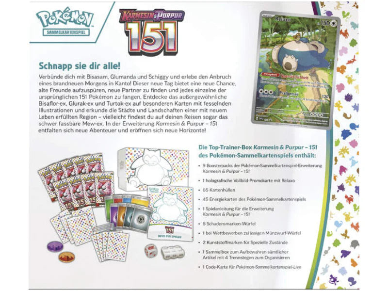 Pokémon Karmesin & Purpur - 151 Top-Trainer-Box (DE) - Preisetikett auf der Folie (siehe Bilder)