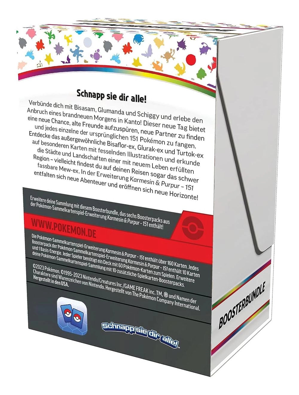 Pokémon TCG 151 Booster Bundle – 6 Boosterpacks der Scarlet & Violet 151 Erweiterung mit klassischen Kanto-Pokémon wie Glurak, Mew und Bisasam – offizielles Sammelkarten-Set für Sammler und Fans