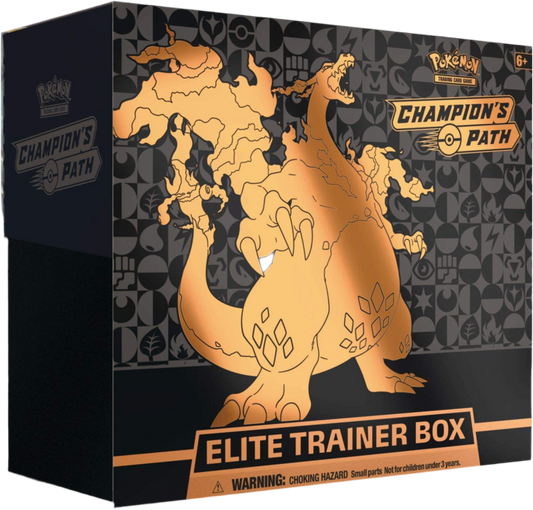 Pokémon Champion’s Path Elite Trainer Box mit 10 Boostern und Glurak V Promokarte
