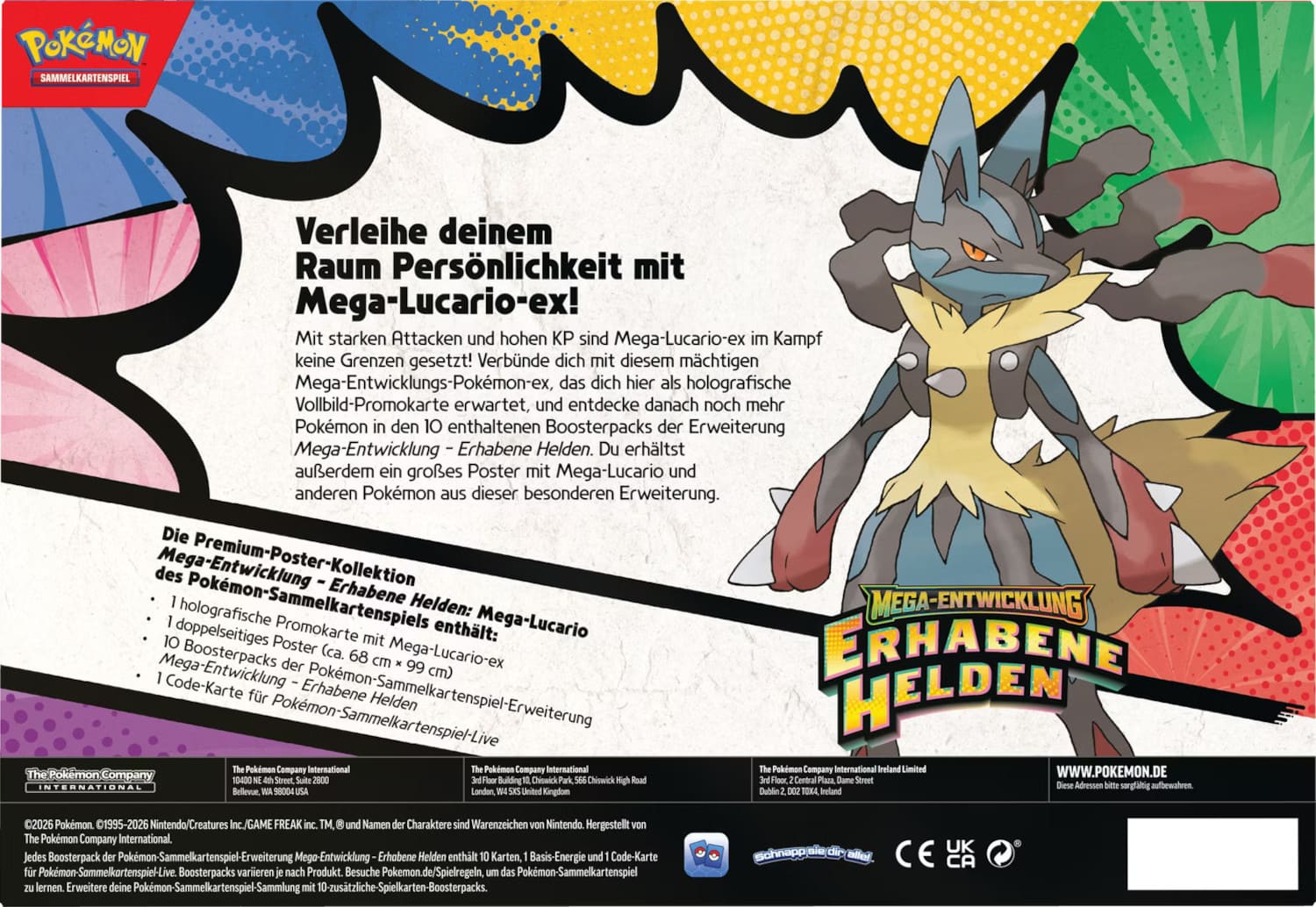 Pokémon Erhabene Helden Premium-Poster-Kollektion Mega Lucario (DE)