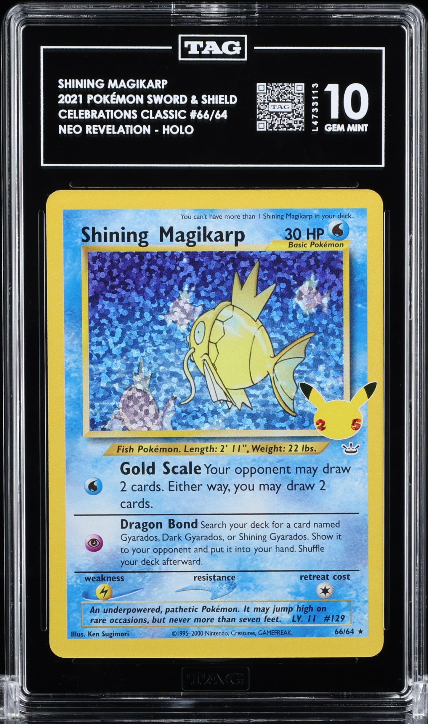 Pokémon Shining Magikarp TAG 10 - Celebrations 66/64 - Near Mint (EN)