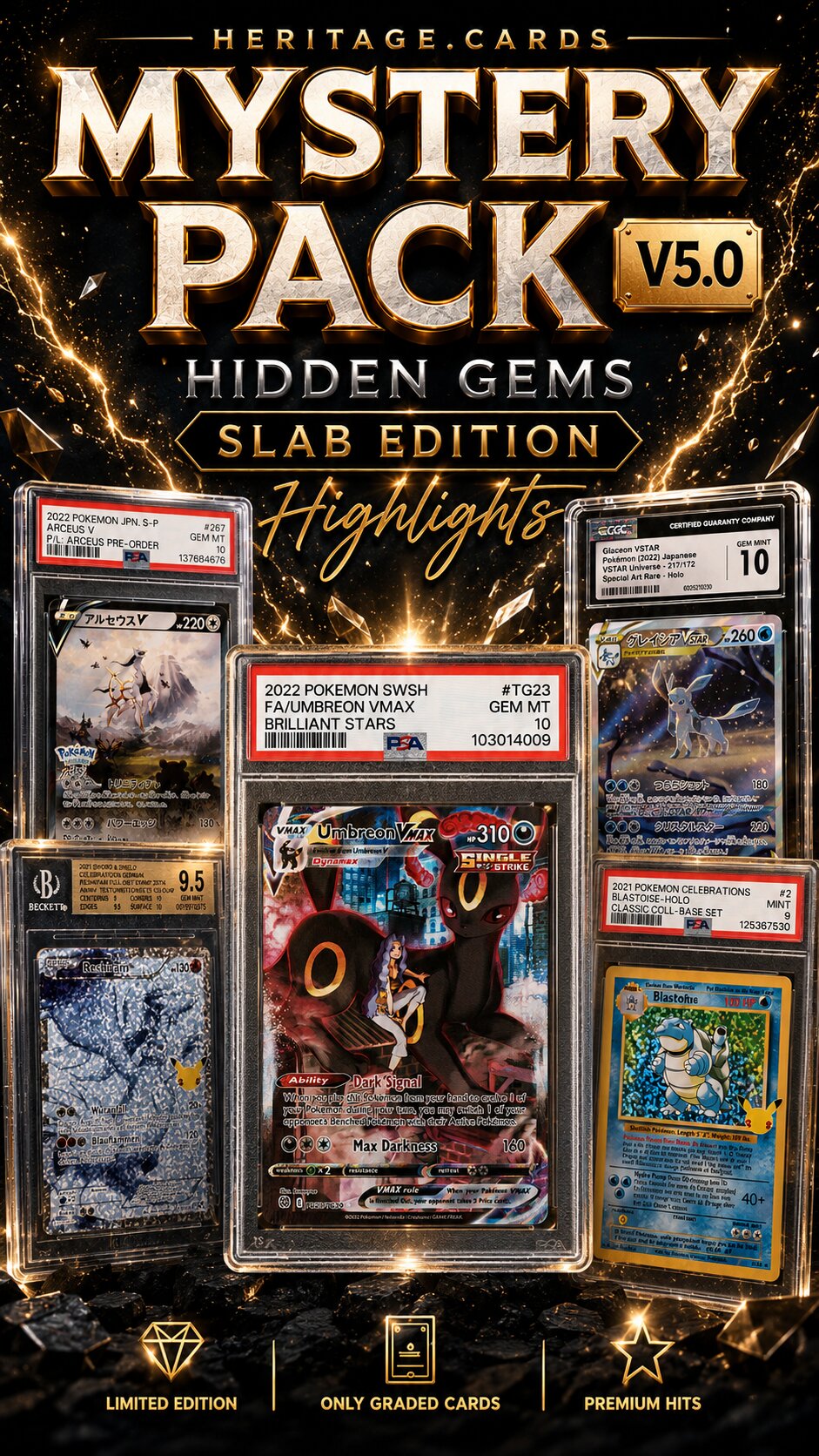 COMING SOON! Heritage.Cards Mystery Pack V5.0 – „Hidden Gems“ - Slab Edition