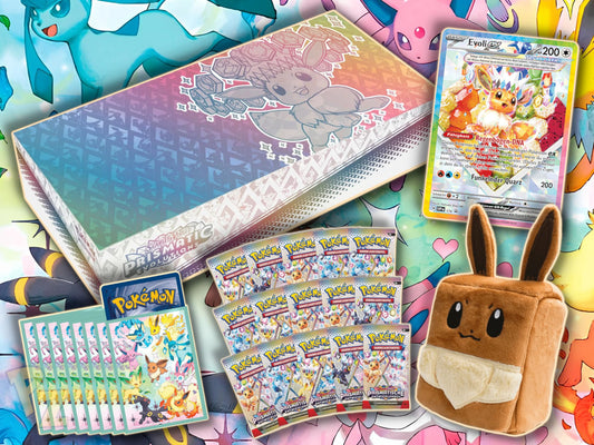 Jetzt die limitierte Prismatische Entwicklungen – Super Premium Kollektion sichern! 15 Booster, Promokarten & Zubehör – perfekt für Sammler & Spieler.