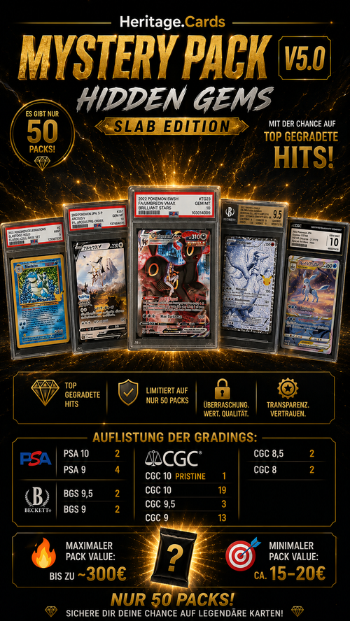 COMING SOON! Heritage.Cards Mystery Pack V5.0 – „Hidden Gems“ - Slab Edition