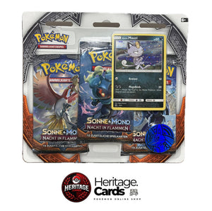 Pokémon Sonne & Mond 3 Pack Blister Deutsch – Alola-Mauzi Promo – OVP