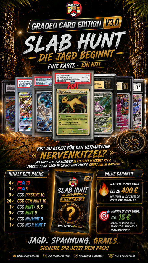 Heritage.Cards Mystery Pack V3.0 – Graded Card Edition | Slab Hunt - Die Jagd beginnt