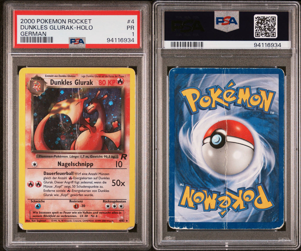 Pokémon Team Rocket Dunkles Glurak Holo #4/82 1. Edition Deutsch PSA 1