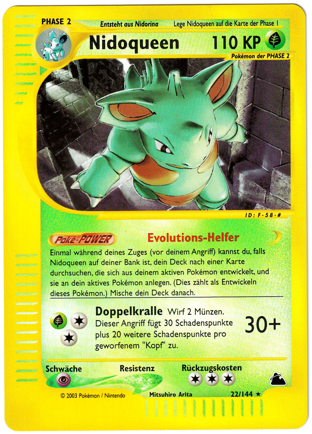 Pokémon Nidoqueen Reverse Holo - Skyridge 22/144 - Near Mint (DE)