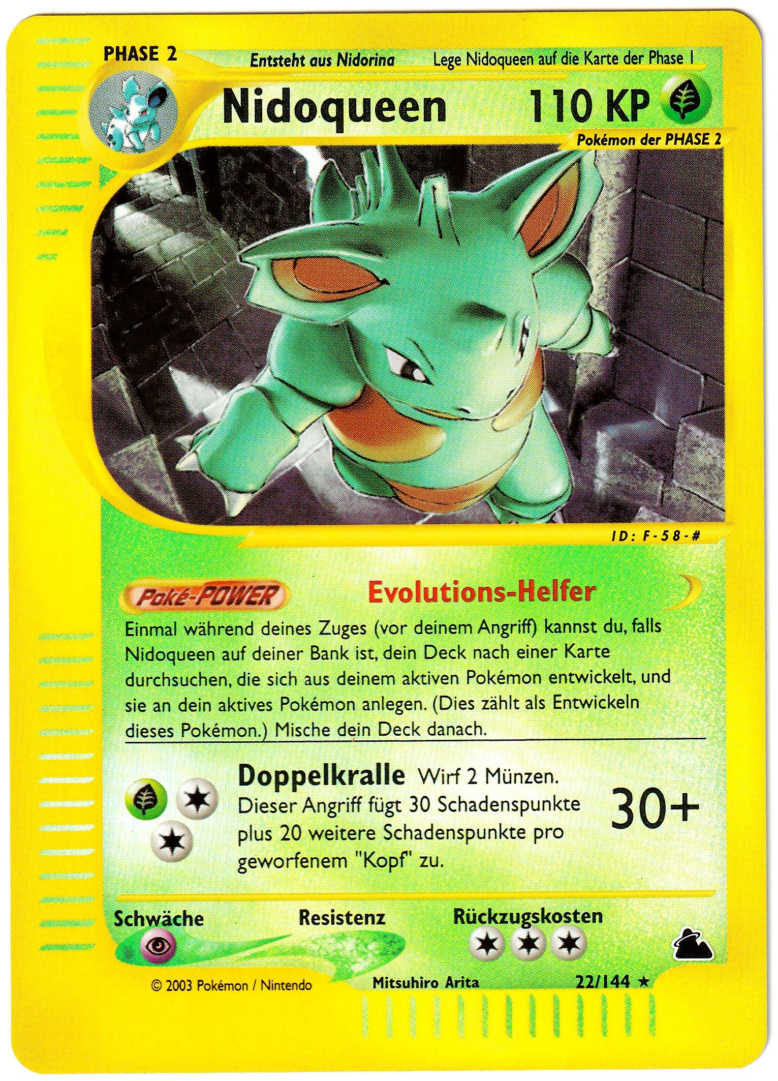 Pokémon Nidoqueen Reverse Holo - Skyridge 22/144 - Near Mint (DE)