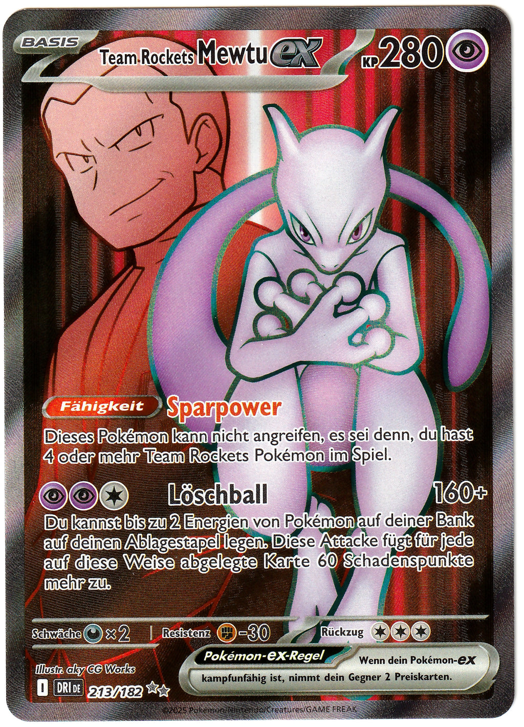 Pokémon Team Rockets Mewtu EX - Ewige Rivalen 213/182 - Near Mint (DE)