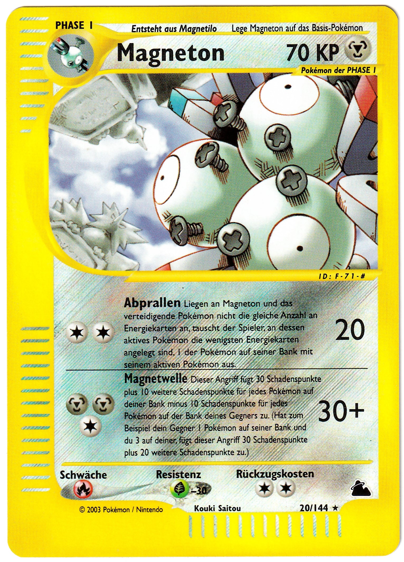Pokémon Magneton Reverse Holo - Skyridge 20/144 - Near Mint (DE)