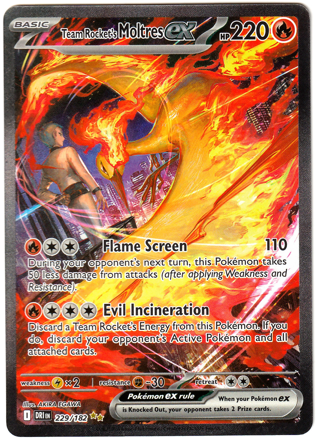 Pokémon Team Rocket's Moltres ex - Destined Rivals 229/182 - Near Mint (EN)
