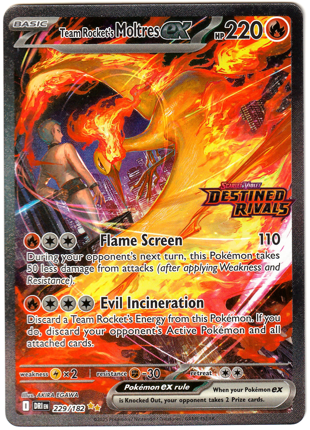 Pokémon Team Rocket's Moltres ex - (Destined Rivals Stamp) 229/182 - Near Mint (EN) #2