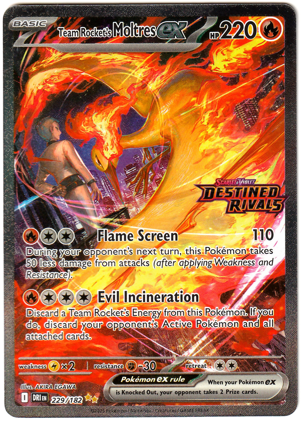 Pokémon Team Rocket's Moltres ex - (Destined Rivals Stamp) 229/182 - Near Mint (EN) #3