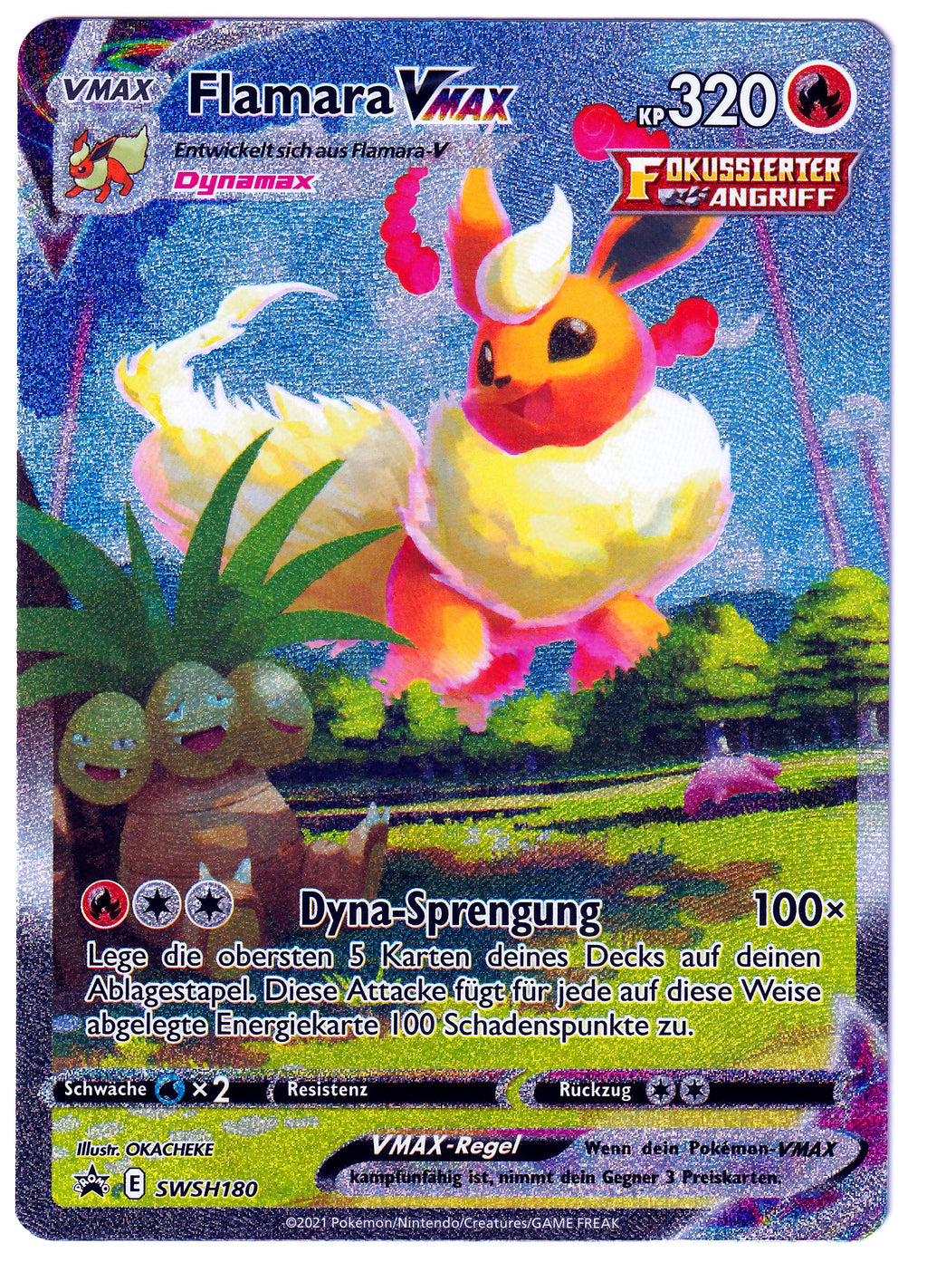 Pokémon Flamara VMAX - SWSH180 Promo - Near Mint (DE)