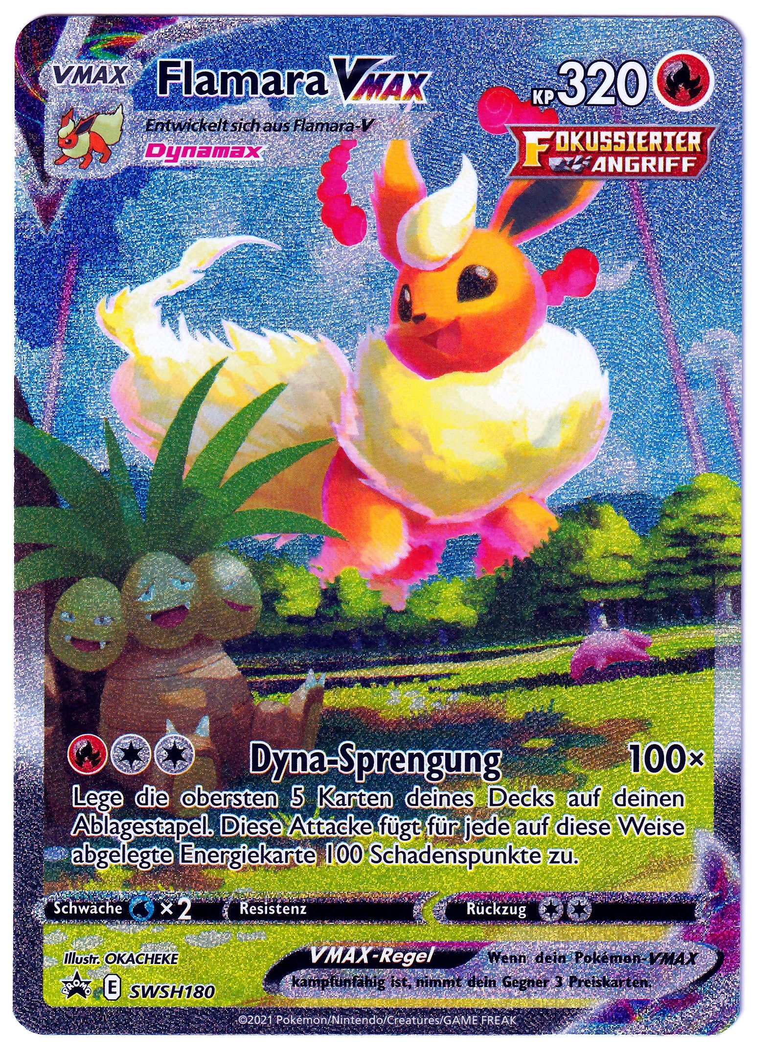 Pokémon Flamara VMAX - SWSH180 Promo - Near Mint (DE)