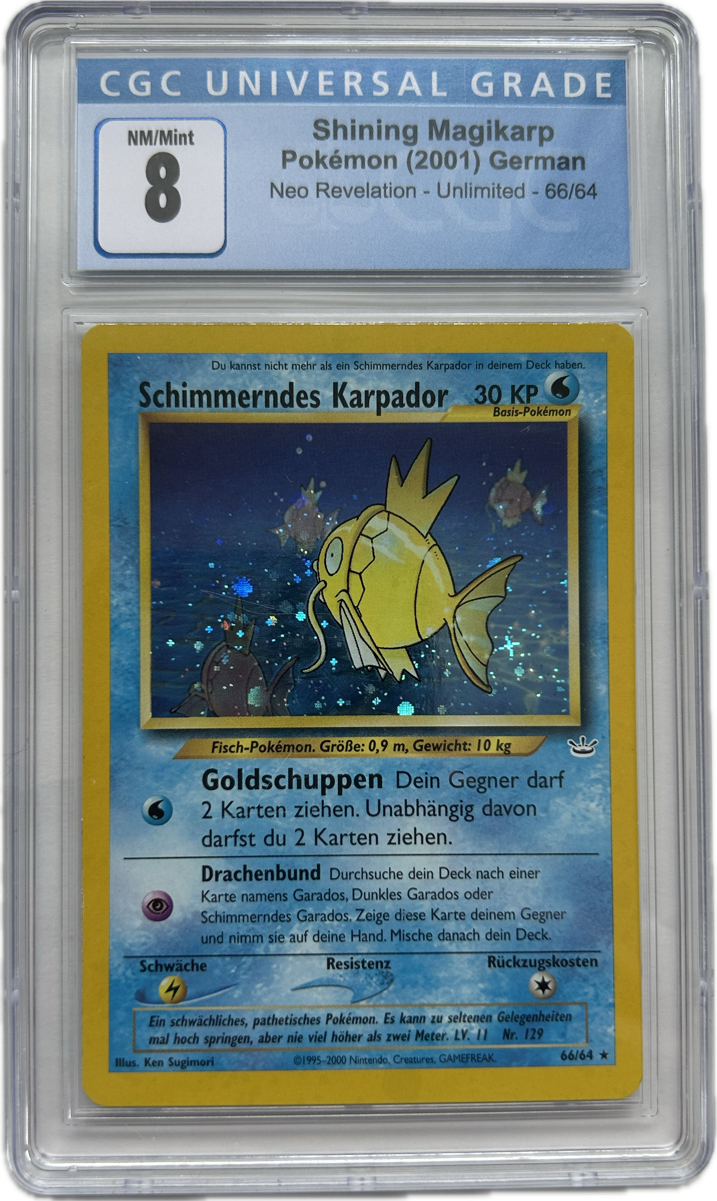 Shining Magikarp Pokémon (2001) German Neo Revelation - Unlimited - 66/64 CGC 8